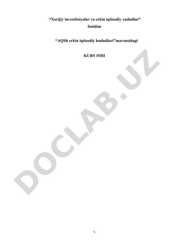 AQSh erkin iqtisodiy hududlari