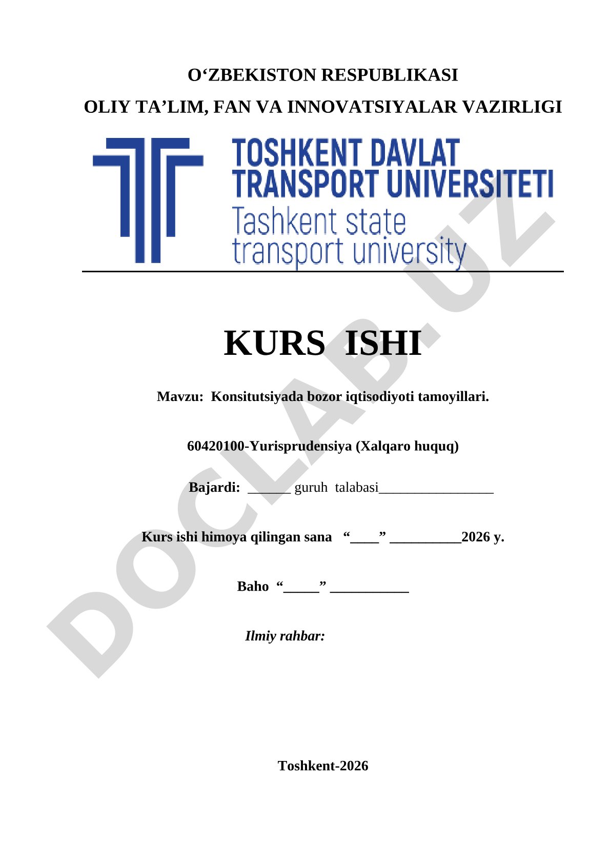 Konsitutsiyada bozor iqtisodiyoti tamoyillari