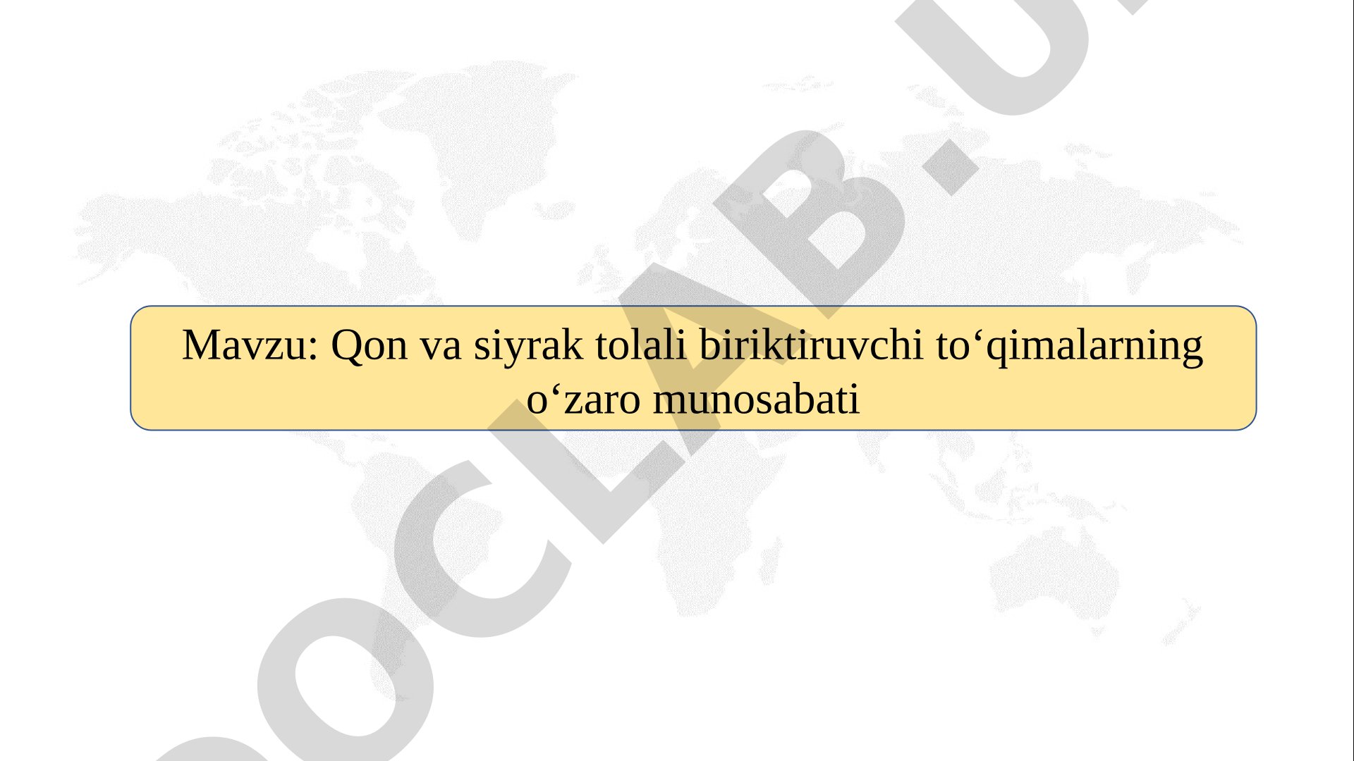 Qon va siyrak tolali biriktiruvchi to‘qimalarning o‘zaro munosabati SLAYD