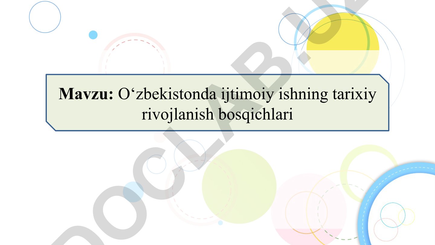 O‘zbekistonda ijtimoiy ishning tarixiy rivojlanish bosqichlari