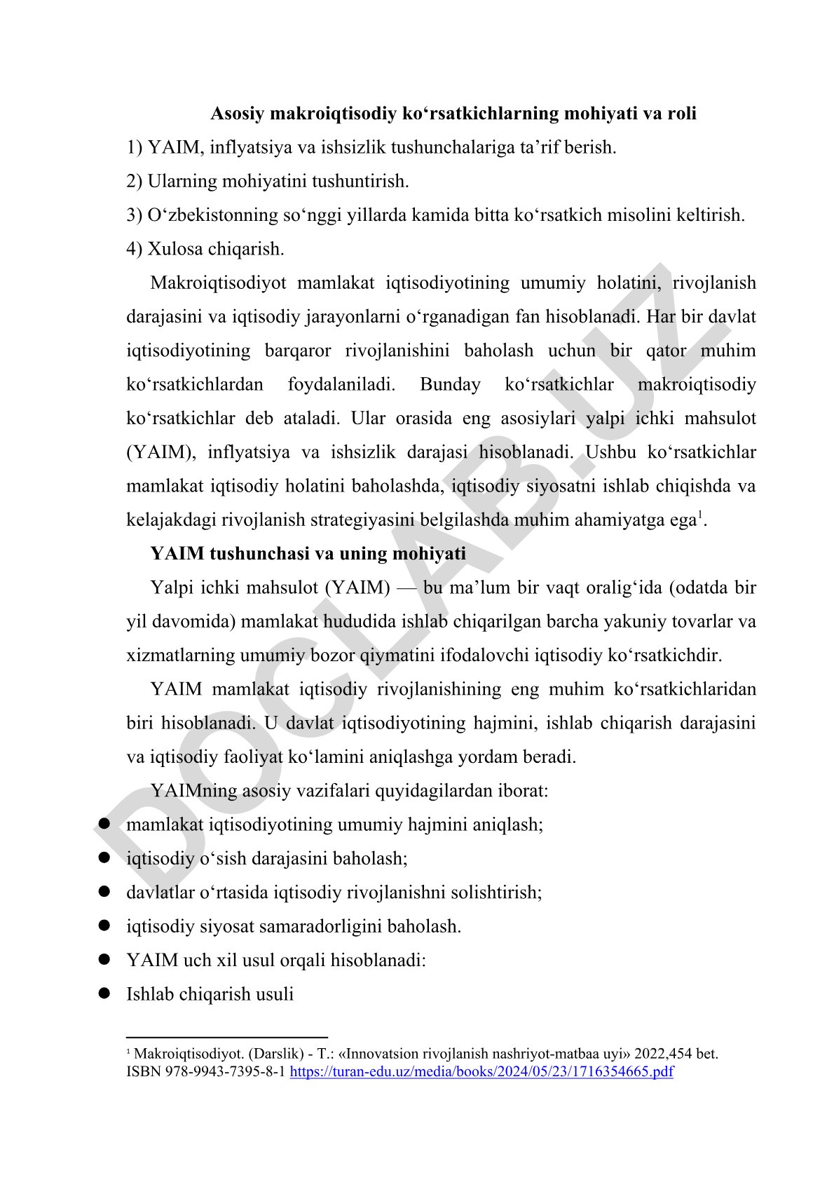 Makroiqtisodiy ko'rsatkichlarning mohiyati va roli