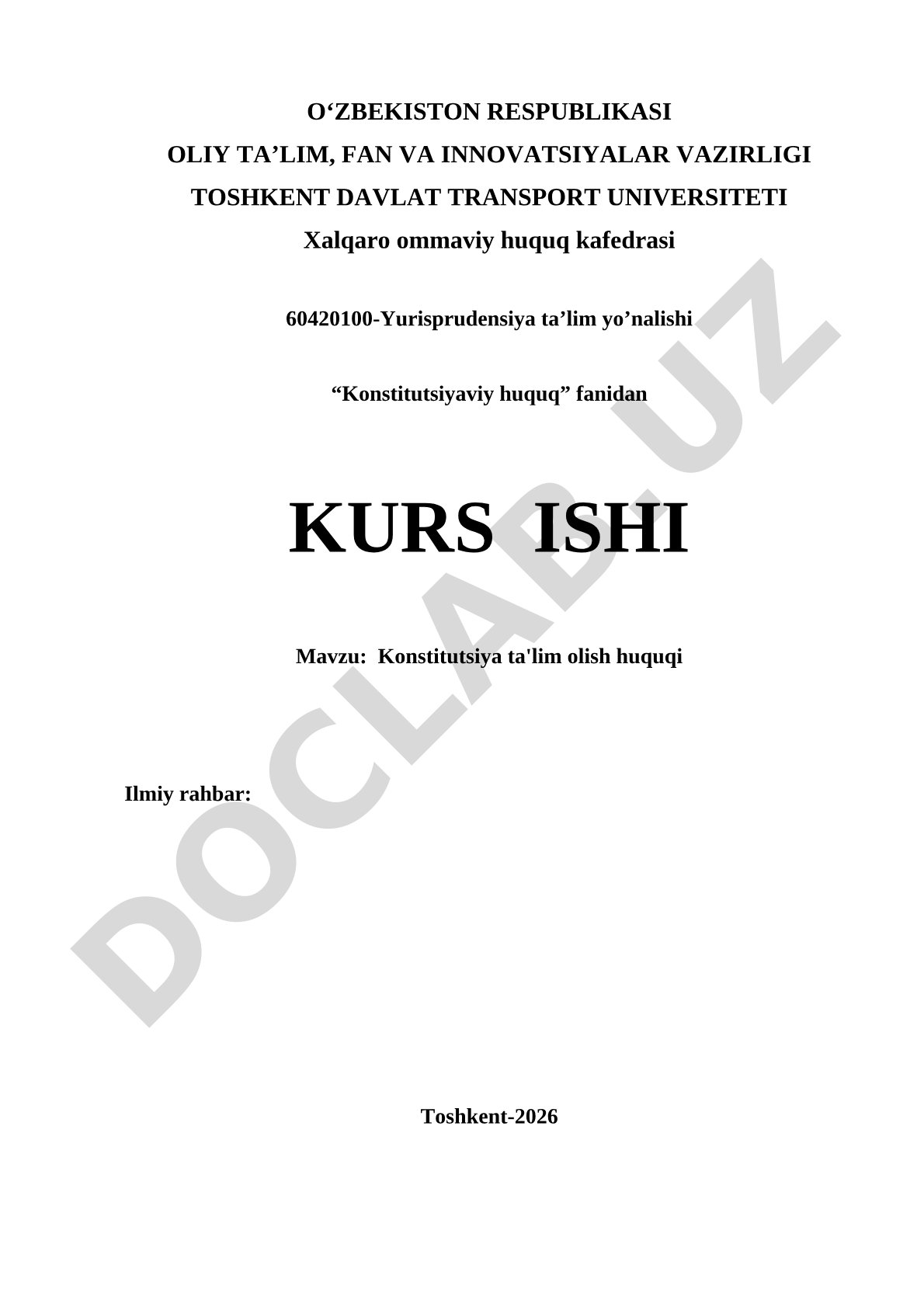 Konstitutsiya ta'lim olish huquqi