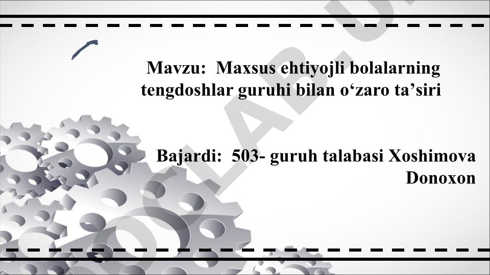 Maxsus ehtiyojli bolalarning tengdoshlar guruhi bilan oʻzaro taʼsiri