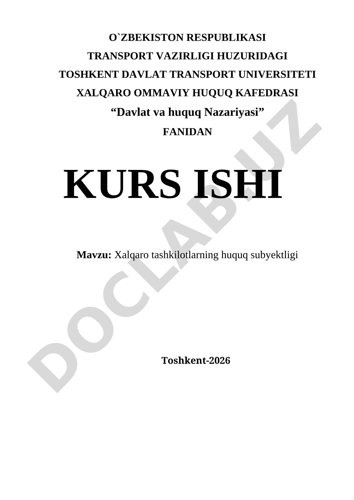 Xalqaro tashkilotlarning huquq subyektligi