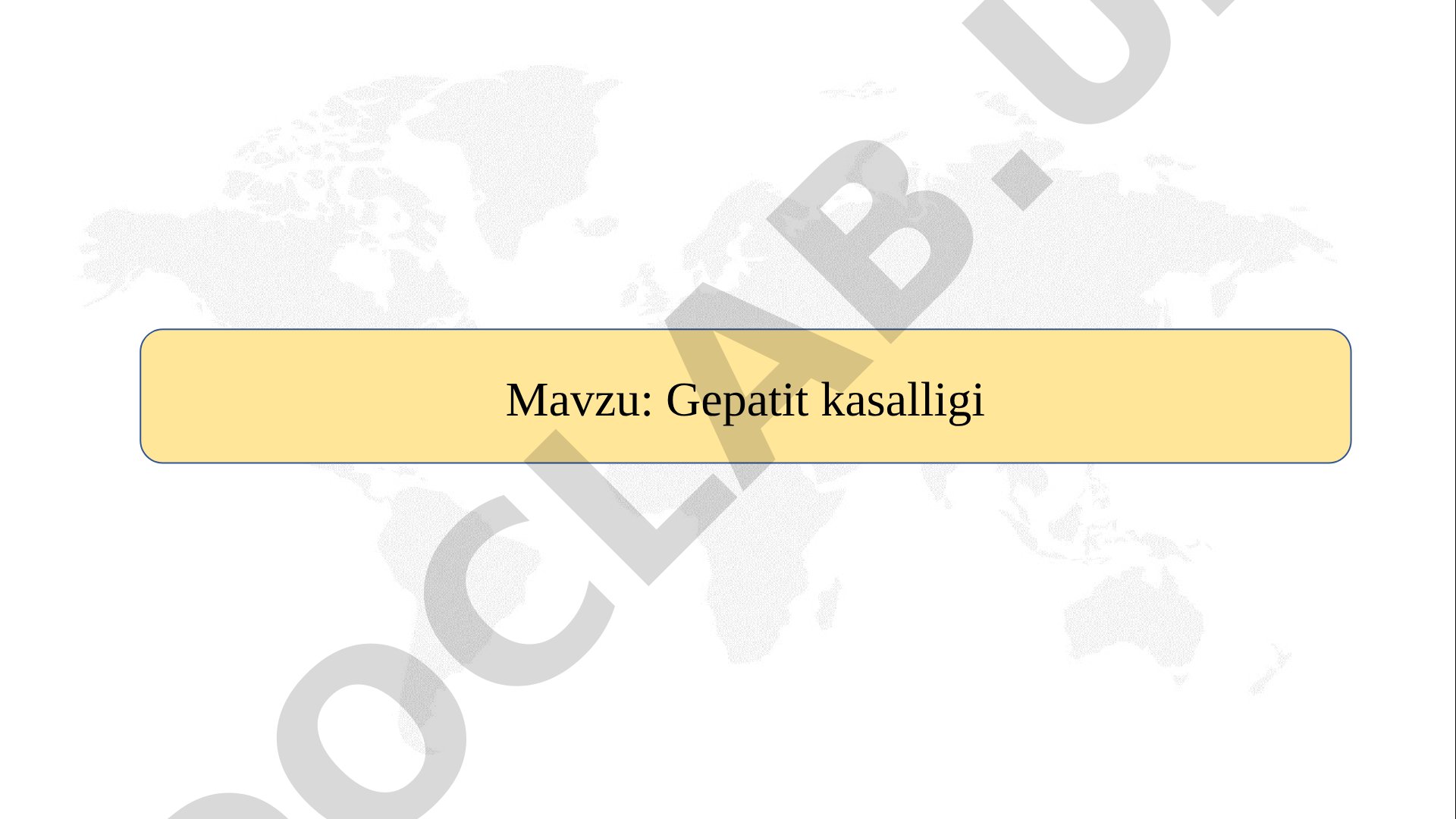 Gepatit kasalligi