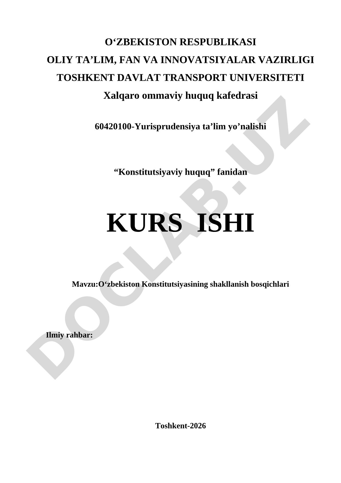 O‘zbekiston Konstitutsiyasining shakllanish bosqichlari