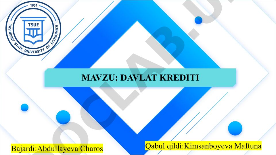 Davlat kreditining iqtisodiy mohiyati va nazariy asoslari