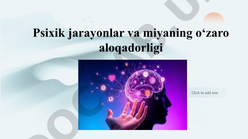 Psixik jarayonlar va miyaning o'zaro aloqadorligi