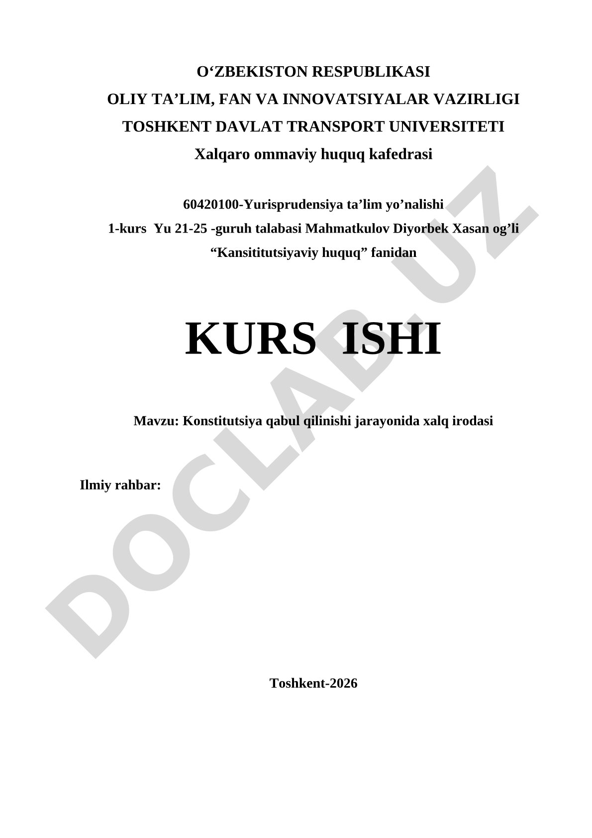 Konstitutsiya qabul qilinishi jarayonida xalq irodasi