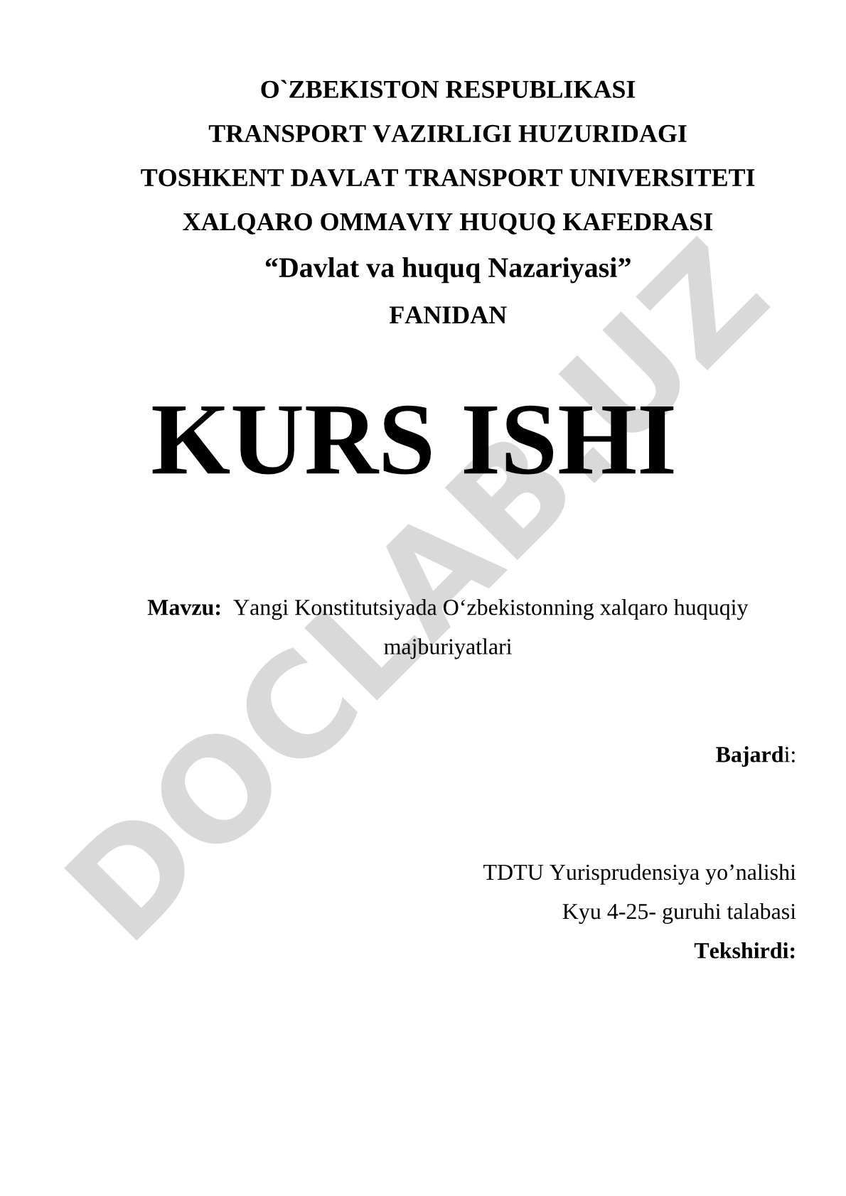 Yangi Konstitutsiyada O‘zbekistonning xalqaro huquqiy majburiyatlari