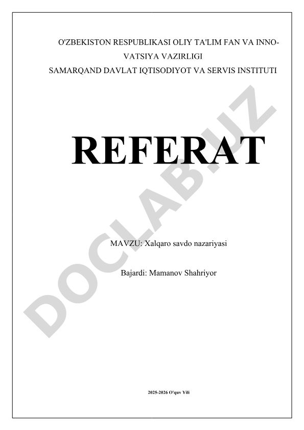 Xalqaro savdo nazariyasi