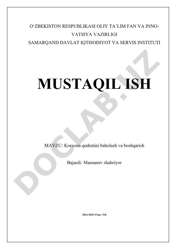 Korxona qudratini baholash va boshqarish