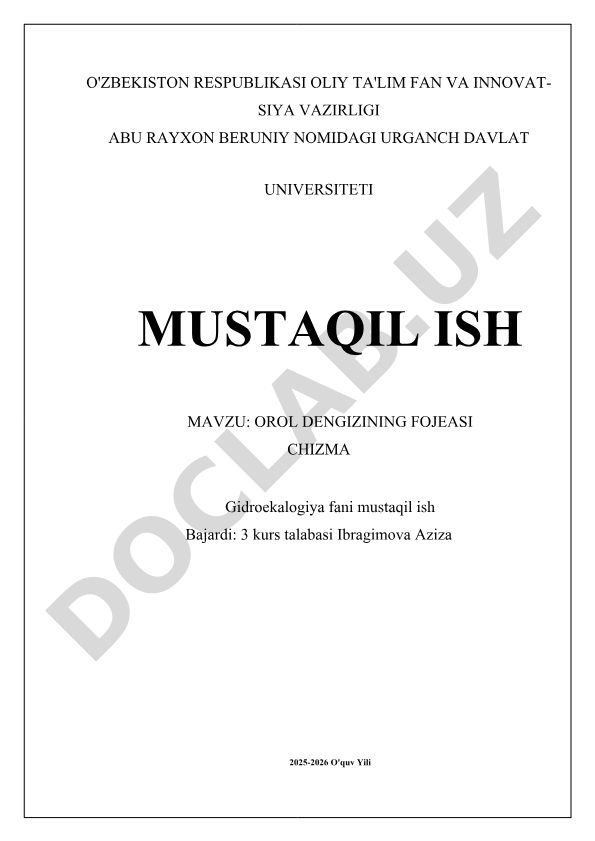 Orol dengizining fojeasi chizma