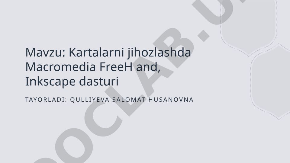 Kartalarni jihozlashda Macromedia FreeHand va Inkscape dasturlari