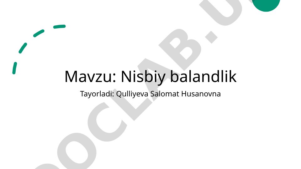 Nisbiy balandlik