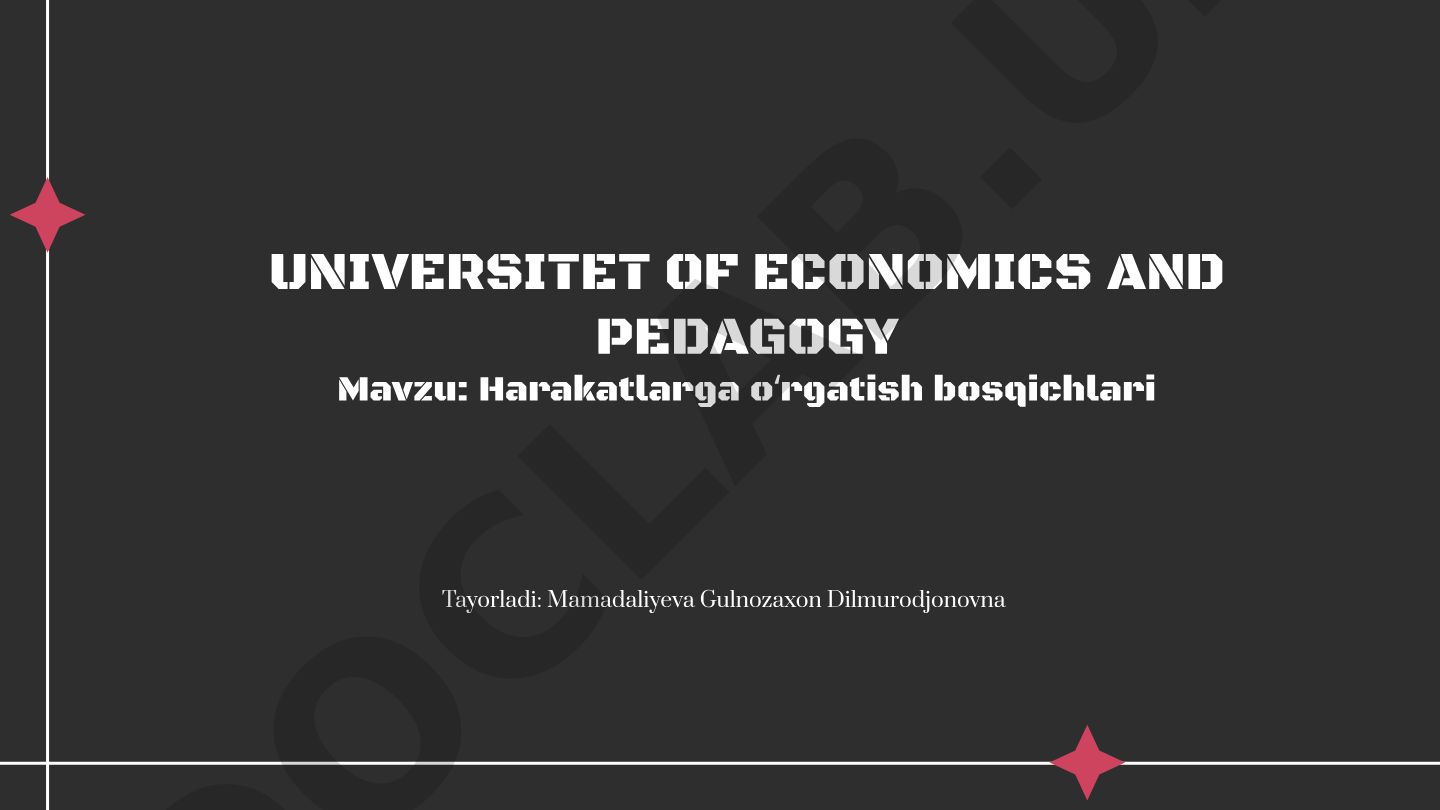 Harakatlarga oʻrgatish bosqichlari