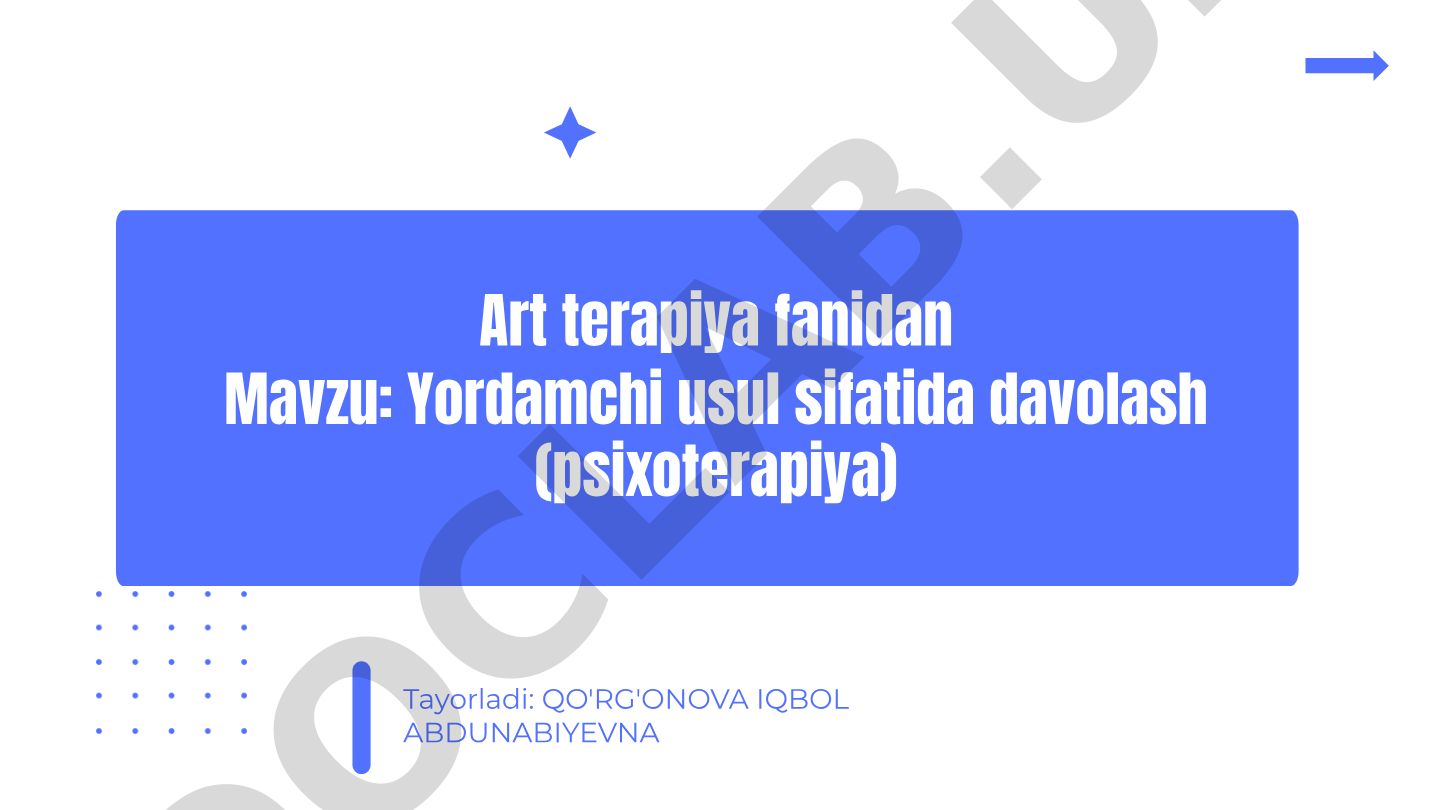 Yordamchi usul sifatida davolash (psixoterapiya)