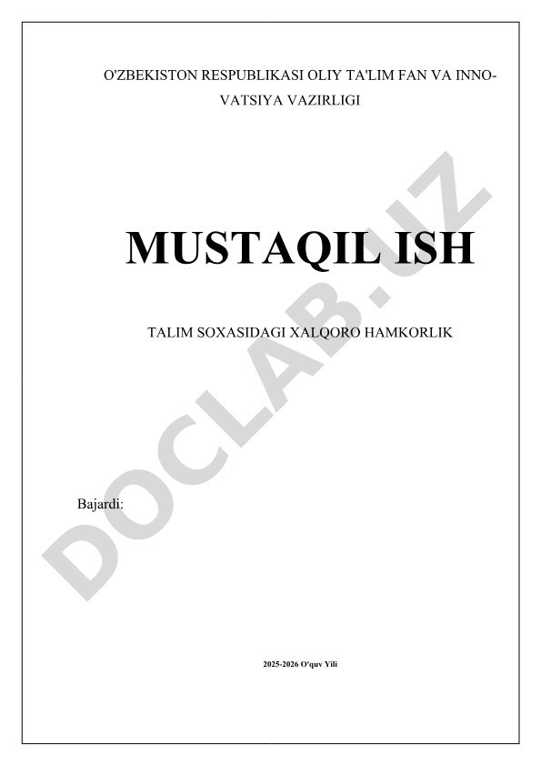 Ta'lim sohasidagi xalqaro hamkorlikning rivojlanishi va muammolari