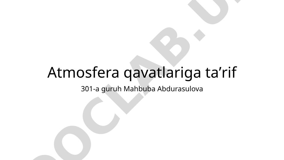 Atmosfera qavatlariga ta'rif