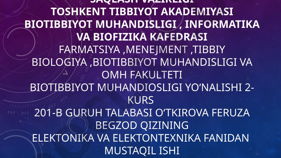 Tok va kuchlanishlarni o'lchash