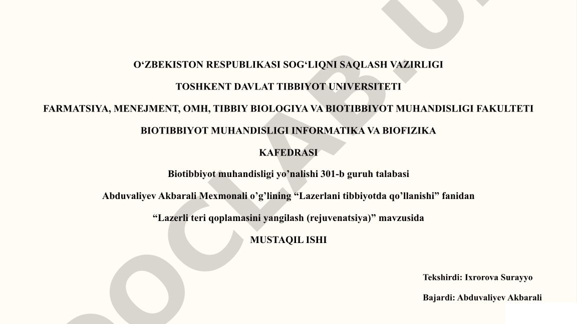Lazerli teri qoplamasini yangilash (rejuvenatsiya)