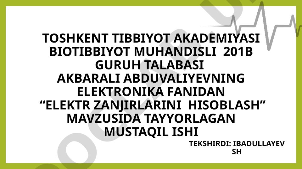 Elektr zanjirlarini hisoblash