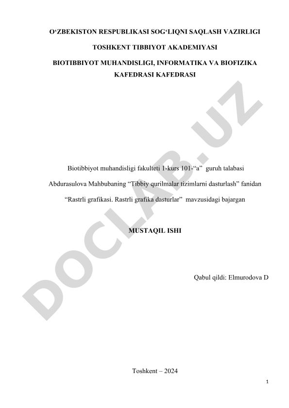 Rastrli grafikasi. Rastrli grafika dasturlar