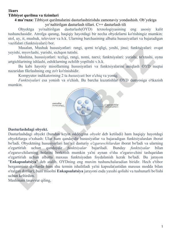 Tibbiyot qurilmalarini dasturlashtirishda zamonaviy yondashish va OYD