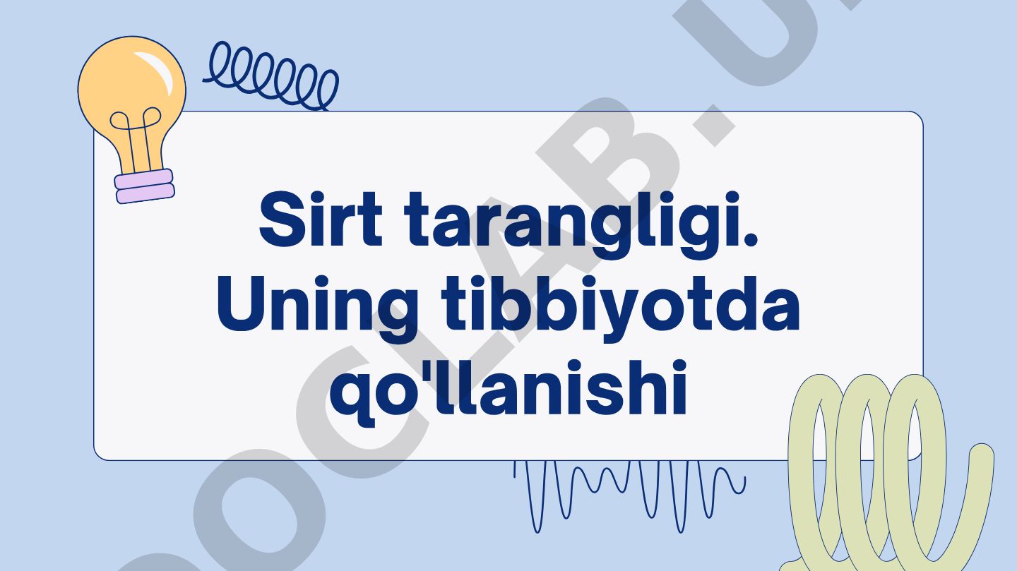 Sirt tarangligi va uning tibbiyotda qo'llanishi