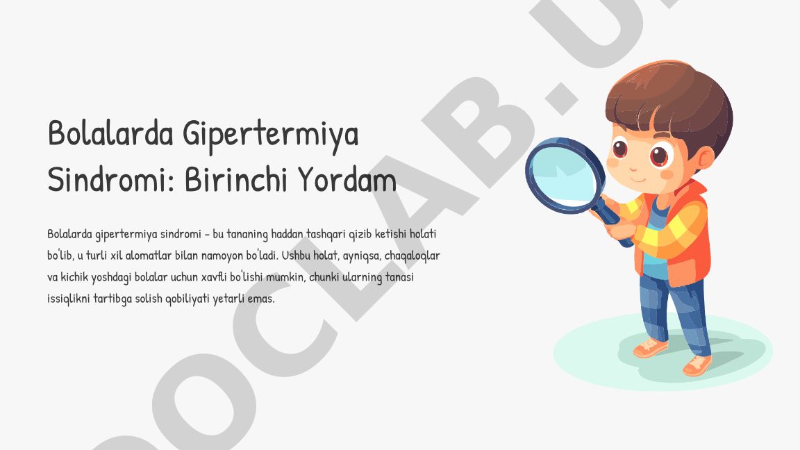 Bolalarda Gipertermiya Sindromi: Birinchi Yordam