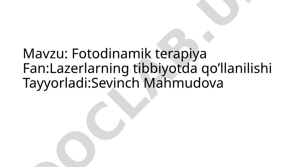 Fotodinamik terapiya