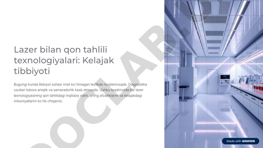 Lazer texnologiyasi yordamida qon tahlili