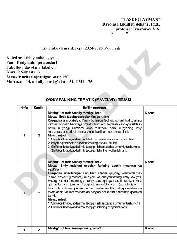 Ilmiy tadqiqot asoslari fanining asosiy mazmun va vazifalari