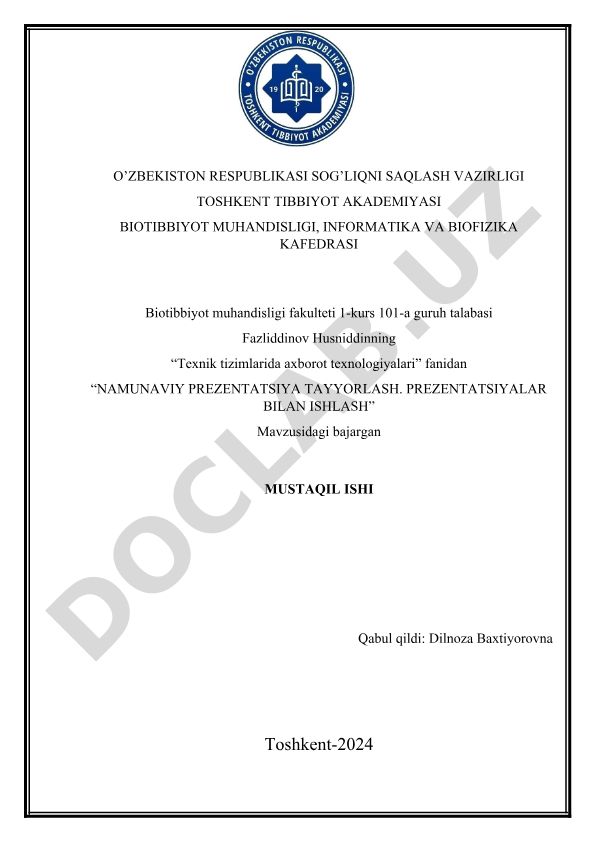 Microsoft PowerPoint dasturi va uning imkoniyatlari