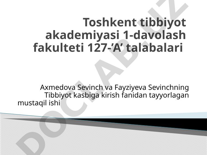 Bemorlarni parvarish qilish turlari va yotoq yaralar profilaktikasi