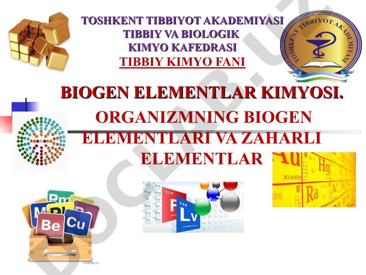 Biogen elementlar va zaharli elementlar