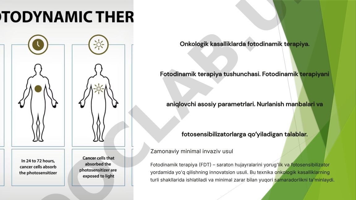 Onkologik kasalliklarda fotodinamik terapiya