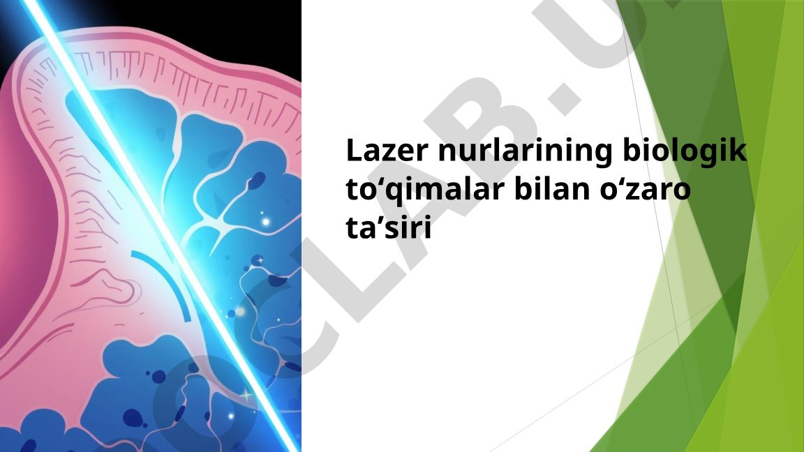 Lazer nurlarining biologik toʻqimalar bilan oʻzaro taʼsiri