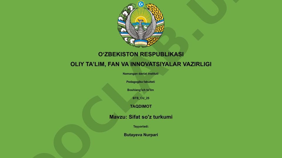 Sifat so'z turkumi