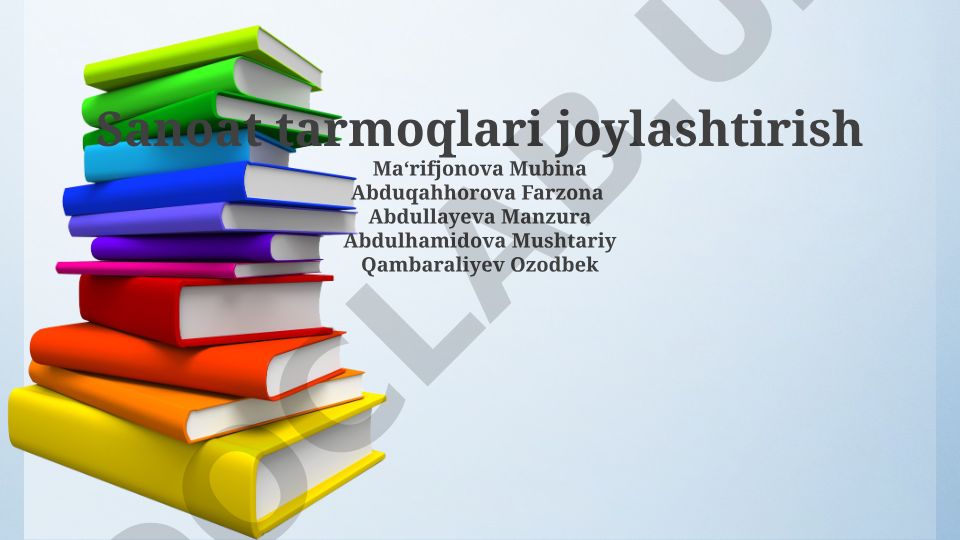 Sanoat tarmoqlari joylashtirish