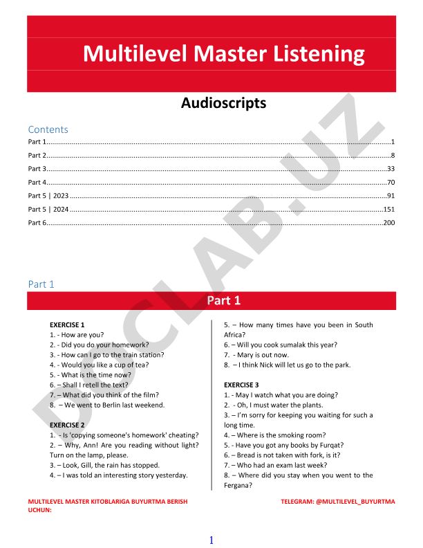 Multilevel Master Listening Audioscripts
