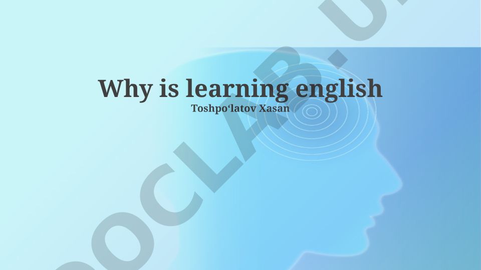 Why is learning english