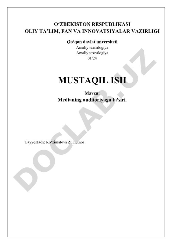 Medianing auditoriyaga ta'siri