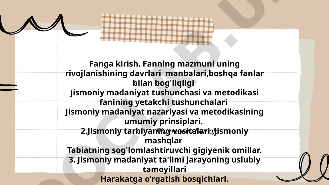Jismoniy madaniyat nazariyasi va metodikasi