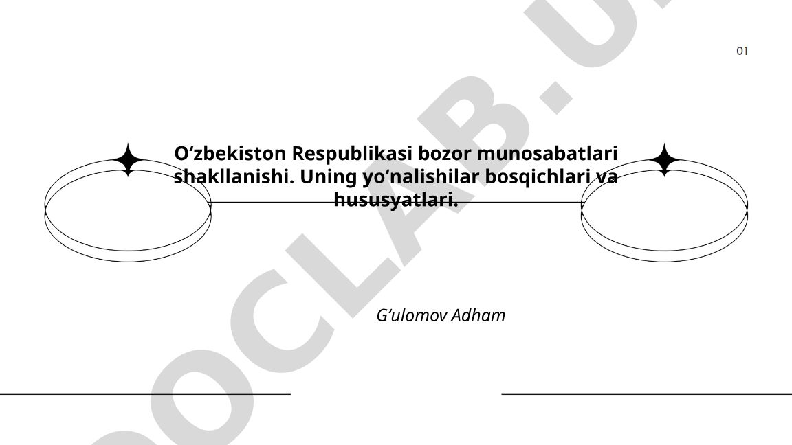 Oʻzbekiston Respublikasi bozor munosabatlari shakllanishi