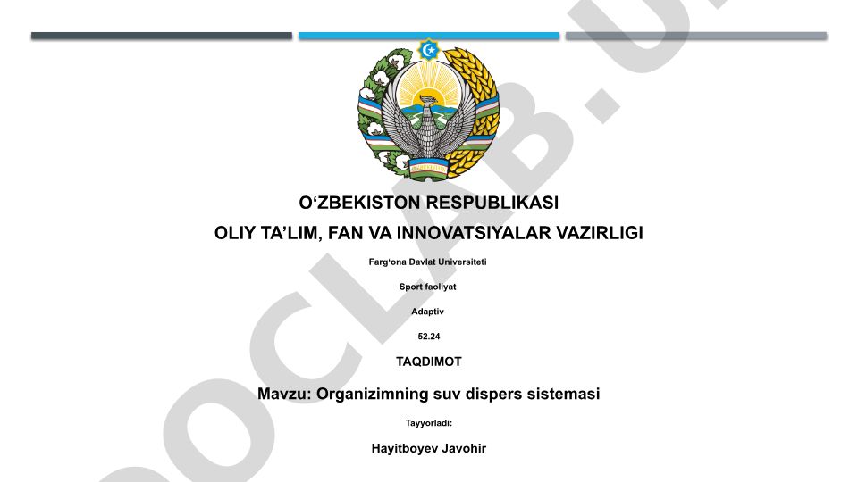 Organizimning suv dispers sistemasi