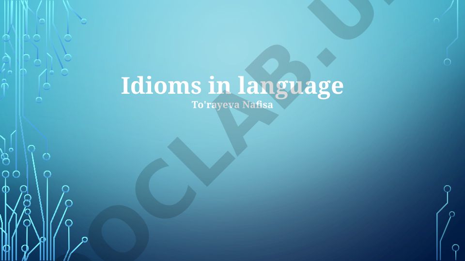 Idioms in Language