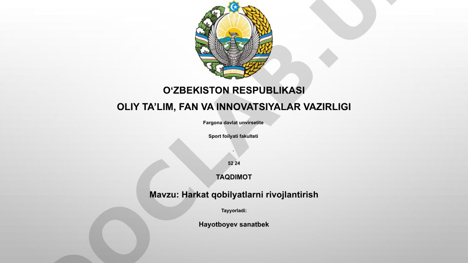Harakat qobilyatlarni rivojlantirish