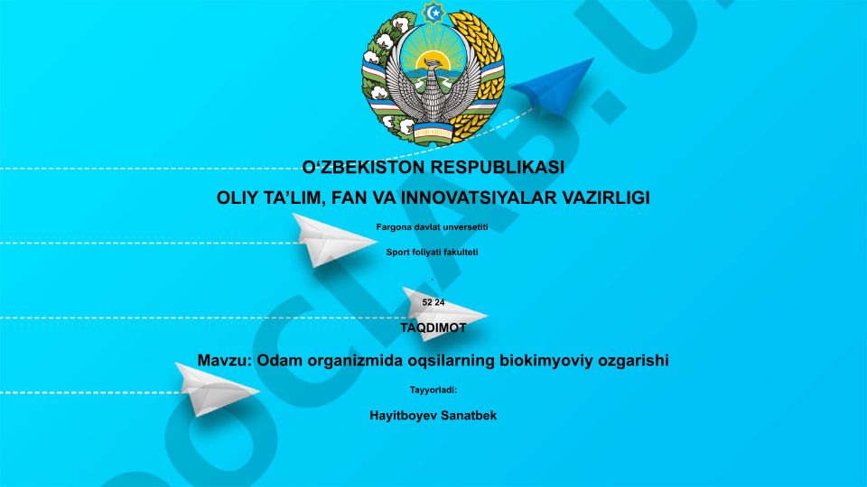 Odam organizmida oqsilarning biokimyoviy o'zgarishi