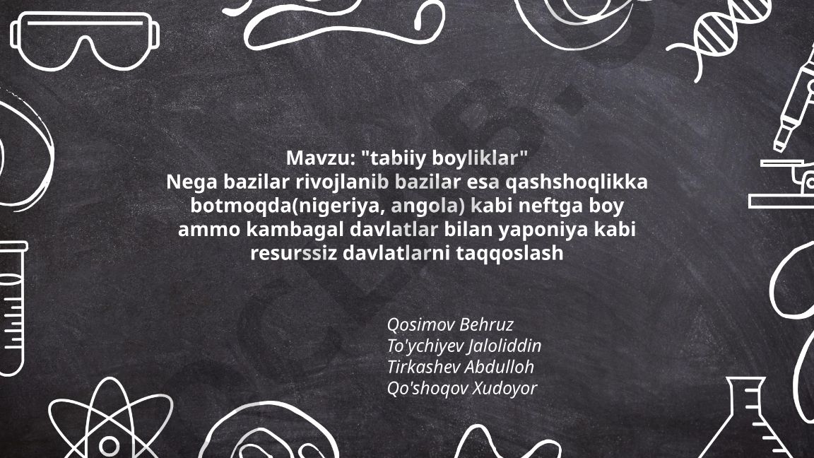 Tabiiy boyliklar va iqtisodiy rivojlanish: Nigeriya/Angola va Yaponiya misoli